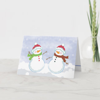 SNOWMEN Fêtes d'hiver Carte de voeux Noël