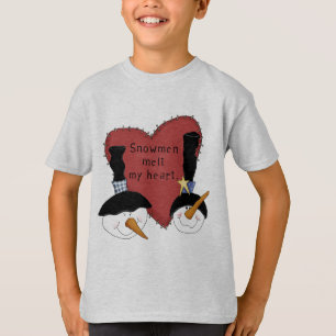 Snowmen Melt My Heart Tshirts et cadeaux