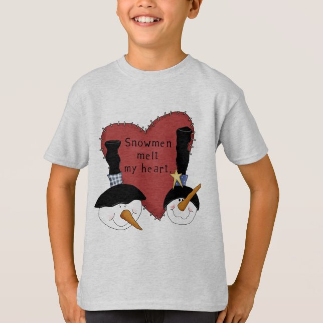 Snowmen Melt My Heart Tshirts et cadeaux (Devant)