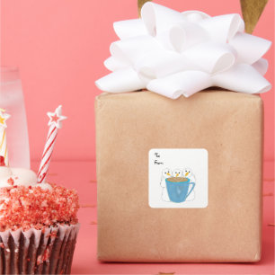 Snowmen Partager un Sticker Carré de boisson