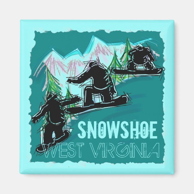 Snowshoe Virginie-Occidentale Aimant turquoise sno (Devant)