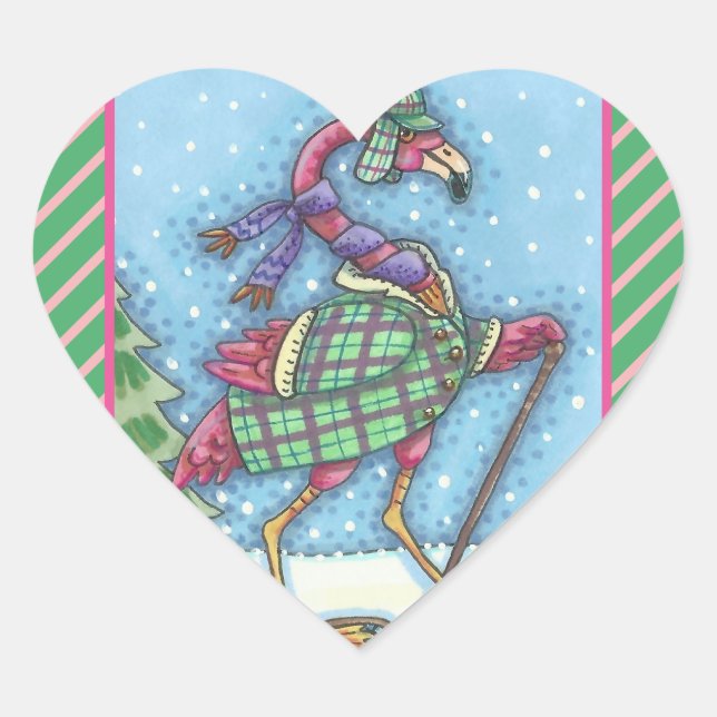 SNOWSHOOTS D'HIVER STICKERS FLAMANT ROSE ROSE Tige (Devant)