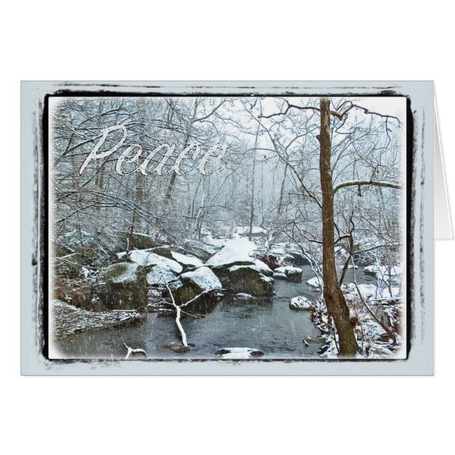 Snowy Christmas Creek - Paix - Carte de voeux (Devant horizontal)