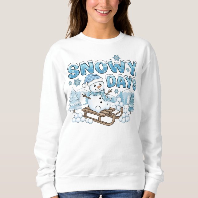 Snowy Day Snowman Sweatshirt (Devant)