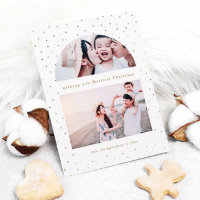 Snowy Globe Faux Gold Christmas Photo Card