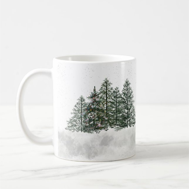 Snowy Grove Arbre de Noël mug (Gauche)