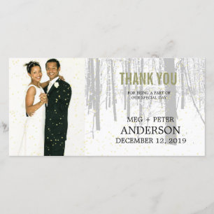 Snowy hiver Frosty Woods Mariage Photo Merci
