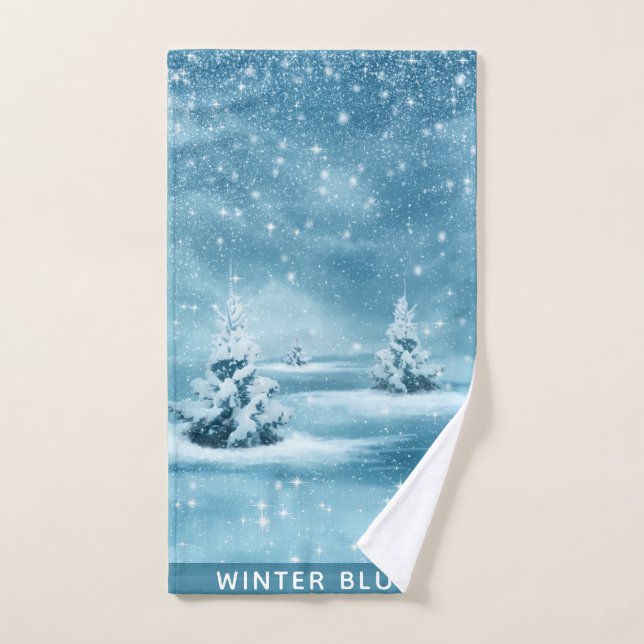 SNOWY WINTER BLUES (Serviette à main)