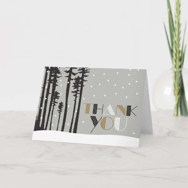 Snowy Winter Scene Carte de remerciements (Devant)