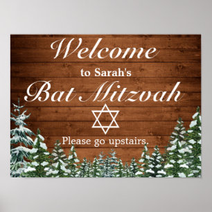 Snowy Wood & Forest Bar Bat mitzvah Affiche de bie