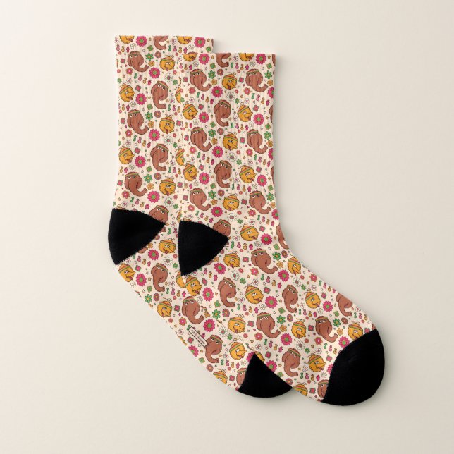 Snuffleupagus et Big Bird Super Flower Motif (Paire)