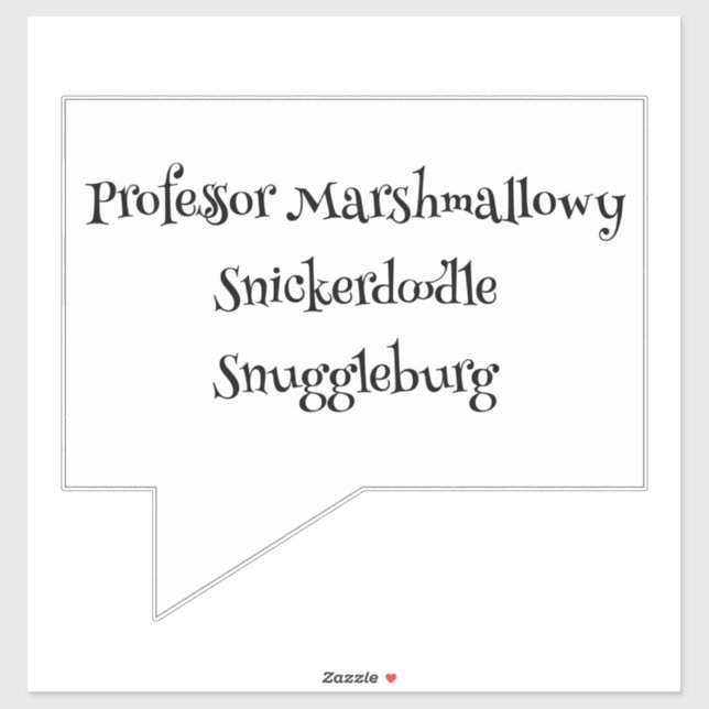 SnuggleNames : Autocollant vinyle de surnom person (Feuille)