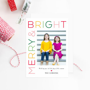 So Bright Editable Color Holiday Carte photo