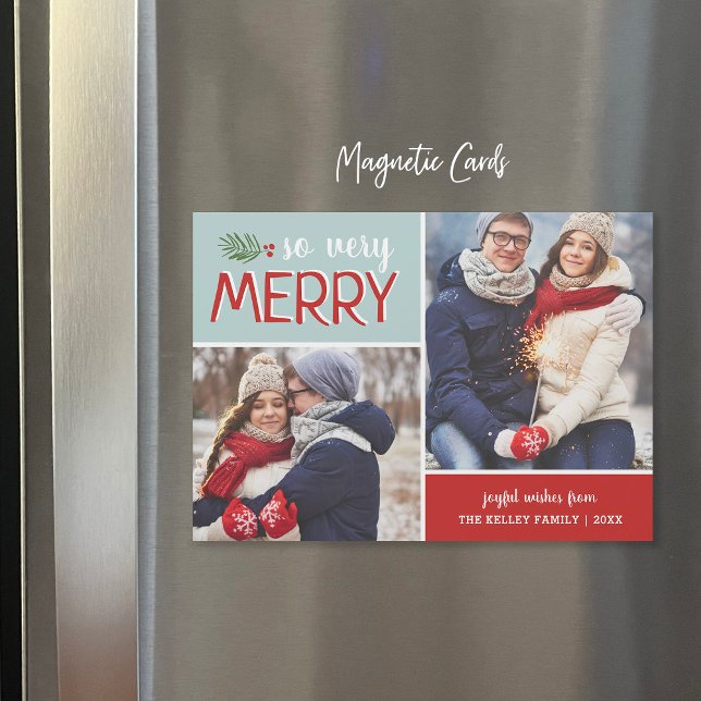 So Very Merry 2 Photo Collage Carte de vacances (Créateur téléchargé)
