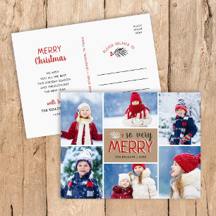 So Very Merry 6 Photo Collage Carte postale de vac