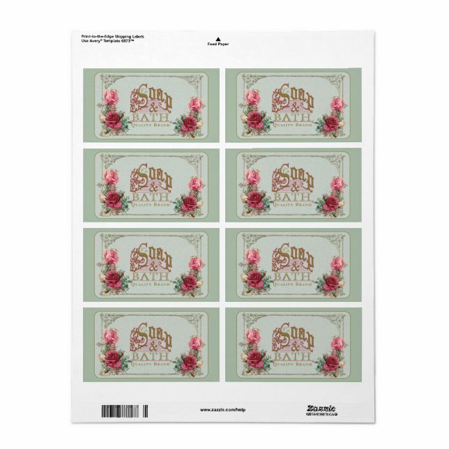 SOAP & BATH ~ Étiquette (Feuille entière)