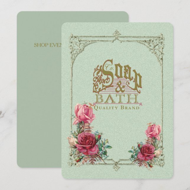 SOAP & BATH ~ Invitation / Carte d'événement (Devant / Derrière)