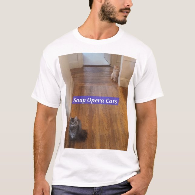 Soap Opera Cats Mens T-Shirt (Devant)