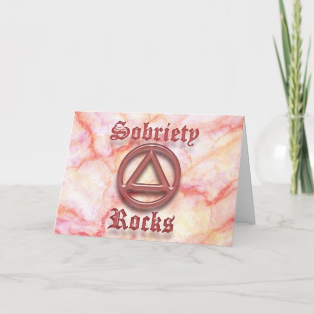 SOBRIETY ROCKS Sober Recovery Une carte de voeux (Devant)