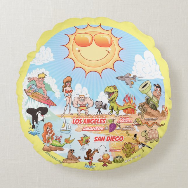 SoCal Poufs Coussin rond (Devant)