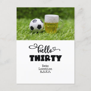 Soccer 30e carte d'anniversaire avec des boules su