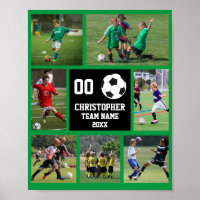 Soccer 7 photo collage Green team nom poster