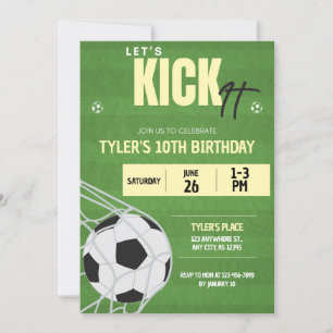 Soccer Anniversaire Fête Invitation