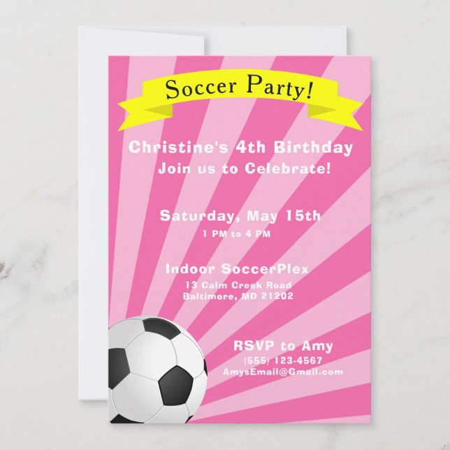 Soccer Anniversaire Fête Invitation (Devant)
