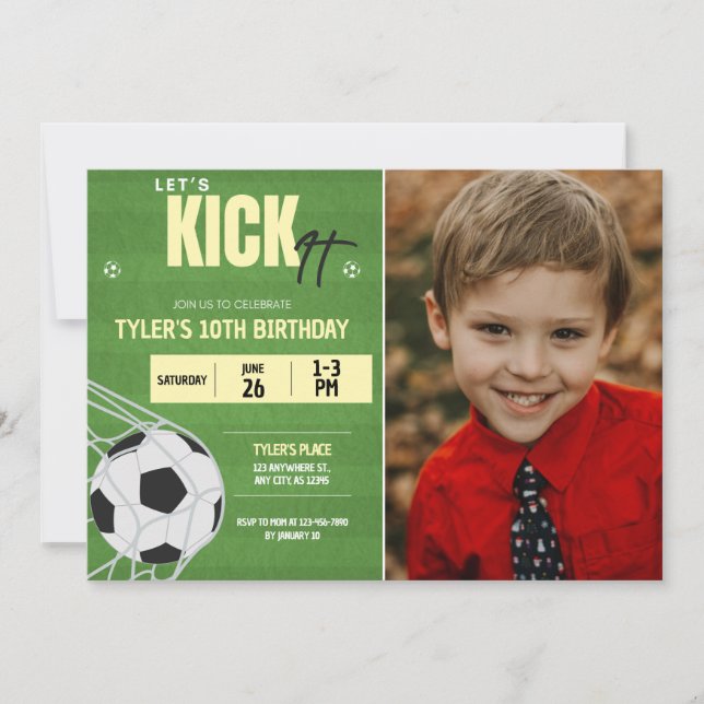 Soccer Anniversaire Fête Photo Invitation (Devant)