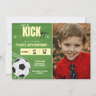 Soccer Anniversaire Fête Photo Invitation