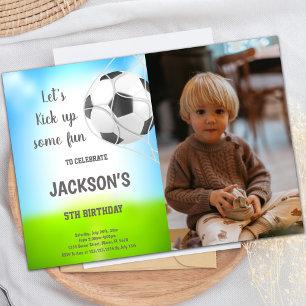 Soccer Anniversaire Invitation avec photo