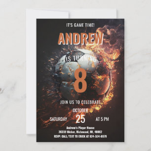Soccer Anniversaire Invitation Carte Minimaliste