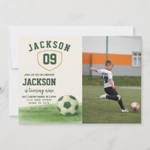 Soccer Anniversaire Invitation pour Enfants avec p