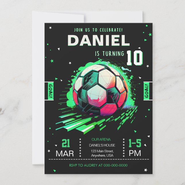 Soccer Anniversaire Invitation Sport Invitation (Devant)