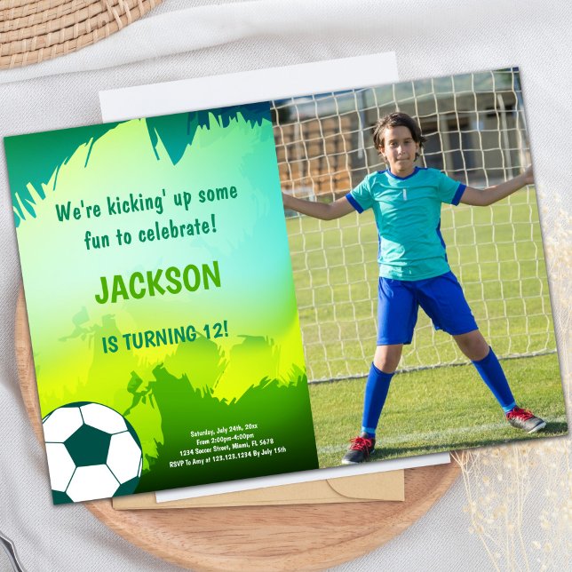 Soccer Anniversaire Invitations avec photo (Soccer Birthday Invitations with photo)