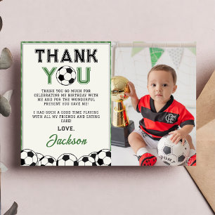Soccer Ball Anniversaire Photo Carte de remercieme