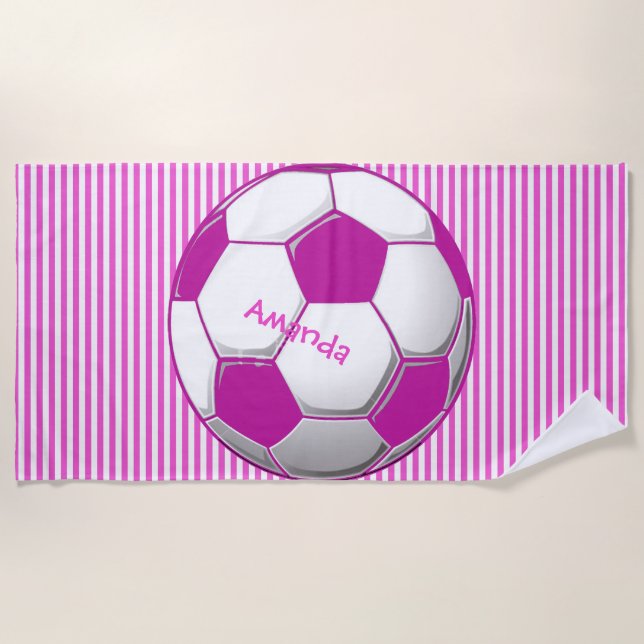 Soccer Ball Stripes Design Serviette de plage (Devant)