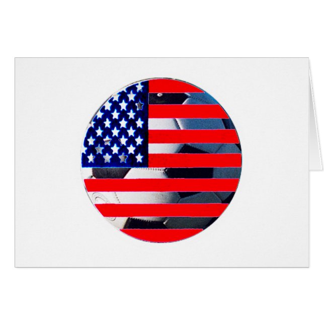 Soccer Ball & USA Drapeau2 Le MUSÉE Zazzle White-C (Devant horizontal)