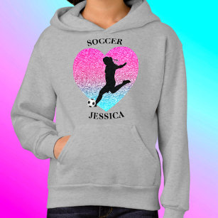 Soccer Girl Heart Sweat - shirt à capuche avec nom
