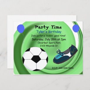 Soccer Heure Anniversaire Fête Invitation