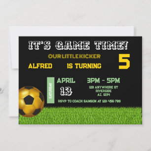 Soccer kicker Anniversaire Invitation