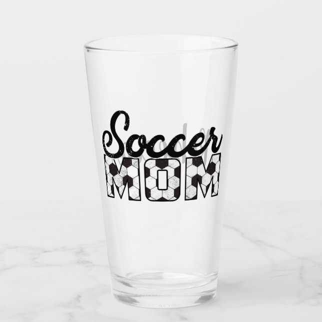 Soccer maman et nom verre (Devant)