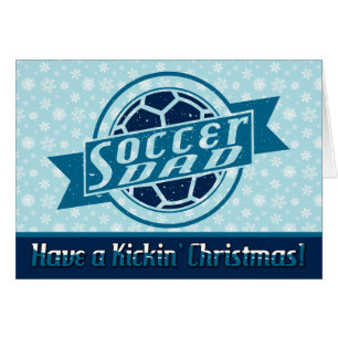 Soccer Papa Blue Design Carte de Noël