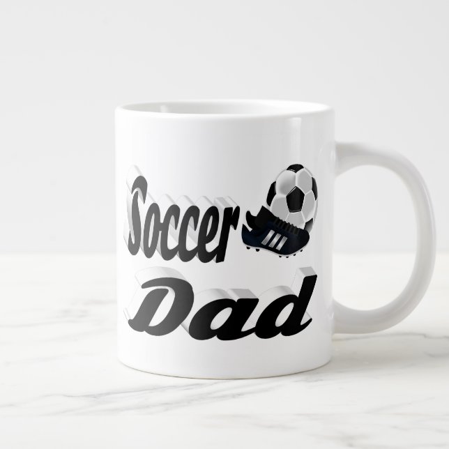 Soccer Papa demi-texte Géant Café Mug (Droite)
