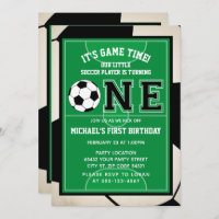 Soccer Première fête d'anniversaire Invitation