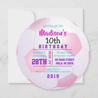 SOCCER ROND Anniversaire Fête Invitation