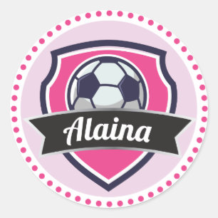 Soccer Rose Girls Nom Sticker de fête d'anniversai