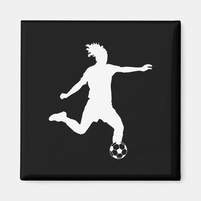 Soccer Silhouette Magnet Noir (Devant)