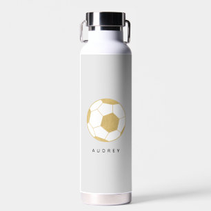 Soccer Sports Nom personnalisé Bouteille d'eau gri