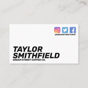 Social Media Modern Simple Carte de visite